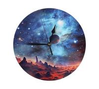 KKLWEGU Reloj de pared Galaxy Space de 10 pulgadas, silencioso, sin tictac, moderno, funciona con pilas, reloj de mesa decorativo para sala de estar, baño, dormitorio, cocina, decoración de pared de