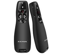 KKMOL - Mando a distancia para presentaciones con USB y 2,4 GHz, puntero láser rojo ideal para presentaciones PowerPoint, reuniones escolares y de trabajo (negro)