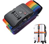 KKNE Luggage Strap with 3-Digit Code and TSA Lock - 200 cm Adjustable Security Strap for Travel, Multicolor