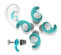 KKNE Tapones Oídos Ruido Dormir - Reutilizables, Lavables, Tapones Silicona Anti Ronquidos para Dormir, Ideal para Estudiar y Trabajar, 2 Pares en Verde