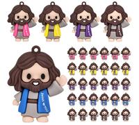 Kkoeop 50 mini figuras de Jesús - Little Jesus Loves You Figuras de juguete para esconder y buscar regalos de fiesta religiosa de Navidad para la iglesia de Pascua, escuela dominical, regalo de