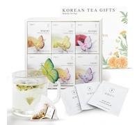 KKOKDAM 6 regalos de bolsitas de té de flores con soporte de mariposa | Regalos de té emocionales, Muestras de té, Pequeños regalos, Regalos para mamá, Día de la madre, Regalo de té