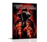 KKPLO Póster de película retro con texto en inglés "I Know What You Did Last Summer" (Sé lo que hiciste el último verano)