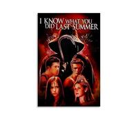 KKPLO Póster de película retro con texto en inglés "I Know What You Did Last Summer" (Sé lo que hiciste el último verano)