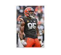 KKPLO Póster decorativo de Myles Garrett del jugador de fútbol americano Myles Garrett, póster de pared e imagen artística moderna para decoración de dormitorio familiar, 60 x 90 cm