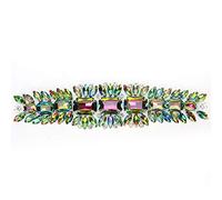 KKPLZZ Cadena de Diamantes de Imitación, Cinta de Diamantes de Imitación de Cristal con Embrión de Cobre Engrosado y Chapado en Plata Brillante para Coser Vestidos de Novia, Bolso (Color de la llama)