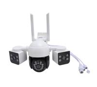 KKPLZZ Cámara de vigilancia inalámbrica con 3 objetivos, 6 MP, HD, 360 grados, función de giro/inclinación, 2 vías, cámara de vigilancia para exteriores con integrado