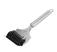 KKPLZZ Cortador de Masa de Acero Inoxidable, Rodillo de Fideos de Cocina con Hoja Afilada para Pasta, Espagueti, Cebolla, Ajo, Ergonómico y Gancho para un Fácil Almacenamiento