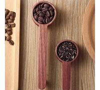 KKPLZZ Cuchara Medidora de Madera, Cuchara de café Multifunción para Cocina, té, Leche en Polvo, Harina, Especias con Material de Nogal Negro (corto)