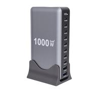 KKPLZZ Estación de Carga USB C de 1000 W, Concentrador de Carga Rápida GAN III Pro de 10 Puertos con 4 Puertos PD PPS de 140 W, 4 PD PPS de 100 y 2 QC de 20, p (Enchufe Europeo)