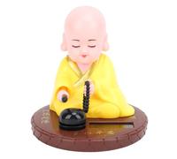 KKPLZZ Figurita de Pequeño Monje con Energía Solar, Adorno para Tablero de Automóvil, Decoración del Hogar, con Panel Solar Incorporado para Escritorio de Oficina, Automóvil, Sala de (Amarilla)