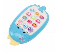 KKPLZZ Juguete del Teléfono Celular del bebé, Teléfono de Aprendizaje Plástico con Las Historias de la Música de Las Luces para la Educación Temprana de los Niños Pequeños (Azul)