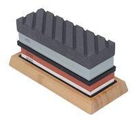 KKPLZZ Kit de Piedra para Afilar Cuchillos, Juego Profesional de Piedras de Afilar con Base de bambú Antideslizante y Resistentes a Cortes, para Cuchillos de Cocina, Tijer