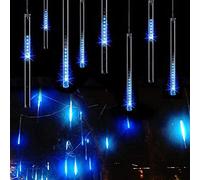 KKPLZZ Luces LED de Lluvia de meteoros Decoración navideña al Aire Libre Luces de Gotas de Lluvia 8 Tubos 144leds Luces de Nieve Que Caen de carámbano para la decoración del Patio de Navidad