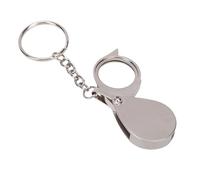 KKPLZZ Lupa de Bolsillo 30X, Pequeña Lupa Plegable para Joyeros con Lente Giratoria y Llavero para la Lectura e Inspección de Sellos de joyería.