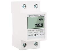 KKPLZZ Medidor de Energía con Pantalla Digital LCD DDM15SC, Medidor de KWh de Carril DIN Monofásico de 5 80 A con Señal de Pulso de Energía LED Roja, para Medición de Potencia de
