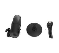 KKPLZZ Micrófono para videojuegos para podcasting, transmisión de vídeo, micrófono condensador USB C con luz silenciosa rápida, soporte a prueba de golpes, botón de ganancia giratorio