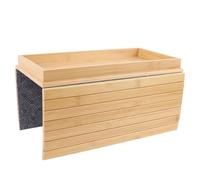 KKPLZZ Organizador de reposabrazos flexible de madera de bambú, plegable, rectangular, sin deslizamiento, sofá, reposabrazos, mesa de bandeja para bebidas, aperitivos