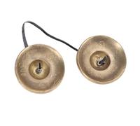 KKPLZZ Platillos Tibetanos, Campanas Tingsha de Latón Hechas a Mano con Símbolos Propicios para Meditación, Yoga, Terapia de Sonido y Decoración del Hogar