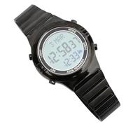 KKPLZZ Reloj electrónico multifunción para hombre, resistente al agua, para deportes al aire libre, pantalla digital LED, reloj de acero inoxidable para hombre, Negro , Correa