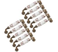 KKPW 10 piezas Gabinete de Cocina Tiradores de Cerámica Puerta Tiradores Armario Tirones Muebles de Cocina Manillas del Gabinete,EstiloA-128mm