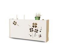KKRANG Caja de Almacenamiento para enrutador WiFi Caja de Almacenamiento para enrutador WiFi Soporte para enrutador Colgante de Pared Caja de Almacenamiento para enrutador con Cable, C52 x 9,5 x 2