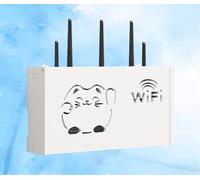 KKRANG Caja de Almacenamiento para enrutador WiFi, Gran Estante para enrutador WiFi inalámbrico, Caja de Almacenamiento para Montaje en Pared, A-38 x 20 x 8,5 cm