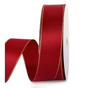 KKRANG Cinta de 15 Metros con Borde Dorado de 22 mm. Material: Caja de Regalo. Ideal para decoración de cumpleaños, San Valentín, Bodas, repostería, Ramos y más.