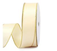 KKRANG Cinta de 15 Metros con Borde Dorado de 22 mm. Material: Caja de Regalo. Ideal para decoración de cumpleaños, San Valentín, Bodas, repostería, Ramos y más.