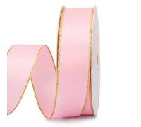 KKRANG Cinta de 15 Metros con Borde Dorado de 22 mm. Material: Caja de Regalo. Ideal para decoración de cumpleaños, San Valentín, Bodas, repostería, Ramos y más.