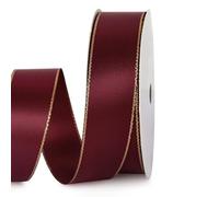 KKRANG Cinta de 15 Metros con Borde Dorado de 22 mm. Material: Caja de Regalo. Ideal para decoración de cumpleaños, San Valentín, Bodas, repostería, Ramos y más.