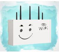 KKRANG Estante para enrutador, sin Taladro, Caja de Almacenamiento para enrutador, Caja de Almacenamiento para Pared, Caja de Almacenamiento para enrutador con Cable, B-38 x 20 x 8,5 cm