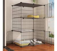 KKRANG Jaula para Gatos para Interiores, Cerca para Gatos, para Viajes, campamentos, Exteriores, Plegable, Adecuada para Animales pequeños, Hurones, Chinchillas, área de Ejercicio Grande, balcón,