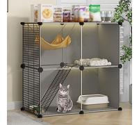 KKRANG Jaulas para Mascotas, Corral para Gatos, recintos para Gatos ensamblados, casa para Mascotas de Interior, recinto Desmontable para Gatos al Aire Libre, condominio para Gatos, Accesorios par