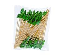 kkrrammii 100 palillos de cóctel de Navidad de 4.7 pulgadas, palillos de bambú para aperitivos, pinchos de madera decorativos para alimentos, palillos de sándwich de frutas para suministros de fiesta