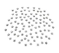 kkrrammii 500 mini estrellas de madera plateadas para manualidades, tamaño mixto, pequeñas estrellas de madera recortadas, adornos en rodajas de adornos, etiquetas para manualidades, álbumes de