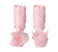 kkrrammii Paquete de 200 moldes de tulipán rosa para magdalenas, moldes para hornear magdalenas, a prueba de grasa, envoltorios de papel para cumpleaños, bodas, fiestas, baby shower, catering, postres