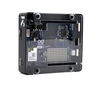 KKSB - Funda para Arduino Uno Q - Carcasa de aluminio negro y acero con parte superior de policarbonato transparente