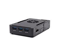 KKSB LattePanda 3 Delta Carcasa | LattePanda 3 Delta Carcasa de aluminio negro | Soporta 8 antenas SMA