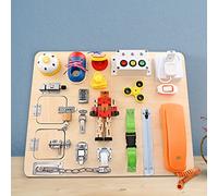 KKTECT Montessori Busy Board Juguetes Tablero de Aprendizaje Educativo 20 en 1 Preescolar Herramientas de educación temprana Habilidades básicas para la Vida y Actividad motora Fina para niños