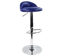 KKTONER Taburete de Bar Redondo Piel sintética con reposapiés de Altura Ajustable Giratorio Color Azul Oscuro