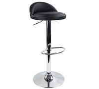 KKTONER Taburete de Bar Redondo Piel sintética con reposapiés de Altura Ajustable Giratorio Color Negro