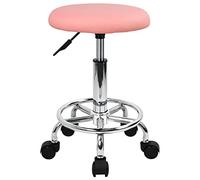 KKTONER Taburete Giratorio Taburete Barbero Altura Ajustable Giratorio De Cuero De PU del Balanceo Taburete con Reposapiés