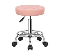 KKTONER Taburete Giratorio Taburete de Trabajo Taburete de Bar Regulable en Altura 49-64cm Giratorio Rosa