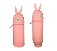 KKTONGXI Estuche Escolar Kawaii 2 en 1 de Silicona Blanda, Bonito Tema de Panda de Silicona, Estuche Escolar Vertical con Cremallera, Regalo de cumpleaños y Navidad para niños y niñas