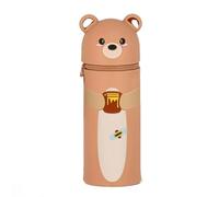 KKTONGXI Estuche Escolar Kawaii 2 en 1 de Silicona Blanda, Bonito Tema de Panda de Silicona, Estuche Escolar Vertical con Cremallera, Regalo de cumpleaños y Navidad para niños y niñas