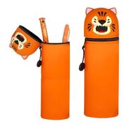 KKTONGXI Estuche Escolar Kawaii 2 en 1 de Silicona Blanda, Bonito Tema de Panda de Silicona, Estuche Escolar Vertical con Cremallera, Regalo de cumpleaños y Navidad para niños y niñas