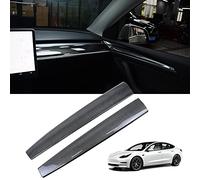 KKTR-Car Cubierta para salpicadero, Cubierta Interior para salpicadero Compatible con Tesla Model 3 2021-2023 Model y 2019-2024 (2 Piezas) (Fibra de Carbono Brillante)