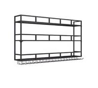 KKTX Pastilla de Vino Moderna de Hierro Forjado, Rejilla de Vino de Techo de Gran Capacidad de Metal Industrial, para Bar, Cocina, cafetería, restauranteBlack,100cm