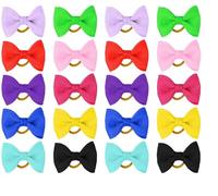 Kkuadcehi 20 unidades (10 pares) lazos para perros, lazos con bandas de goma, lazos de color puro, accesorios Yorkie, para perras, caniches, Shih Tzus (20)